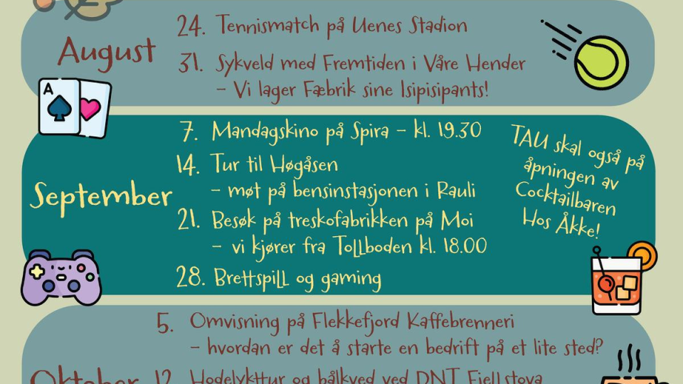 Lenke til artikkel: TAU sitt høstprogram