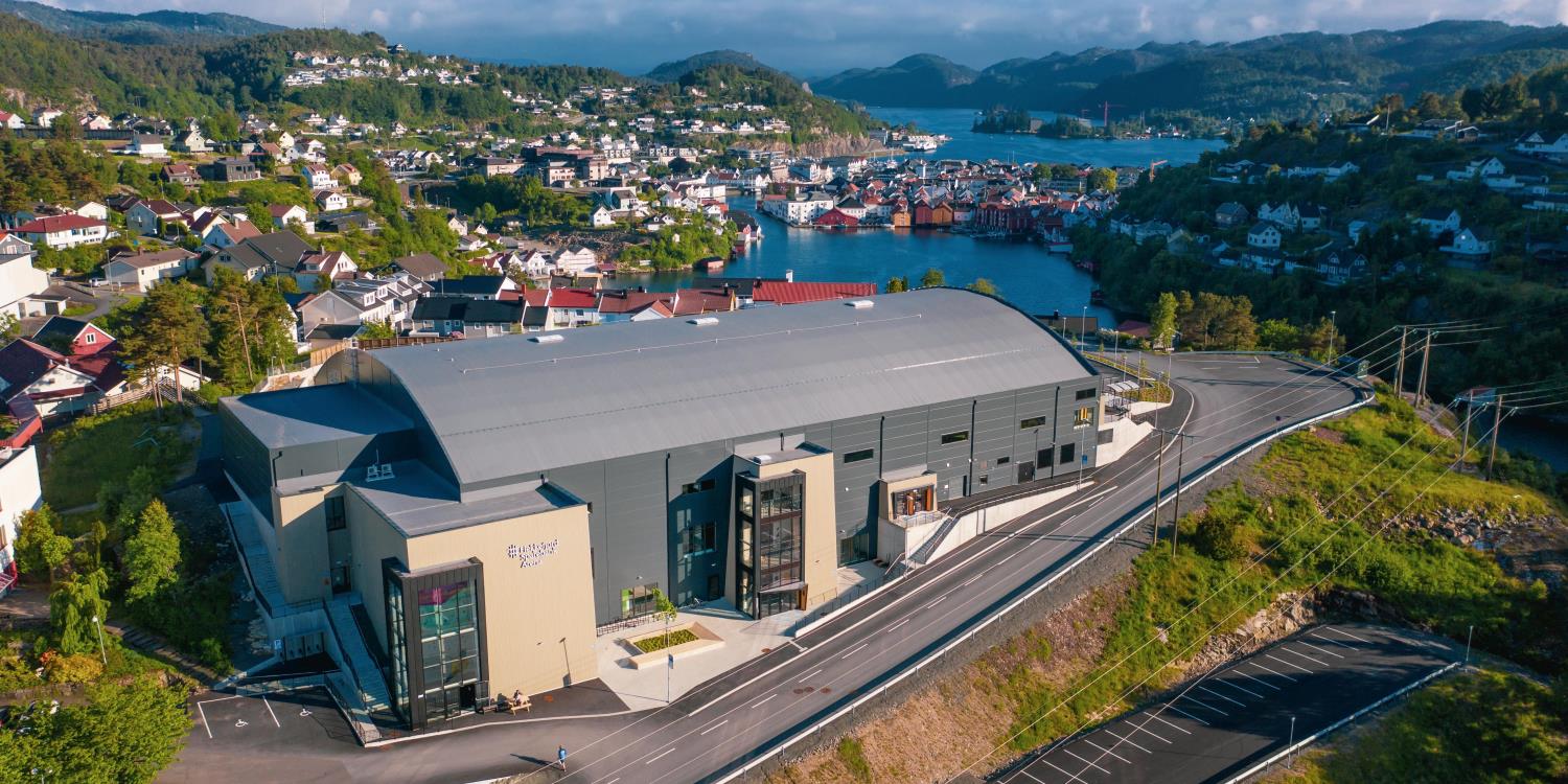 Dronebilde av Flekkefjord sparebank arena
